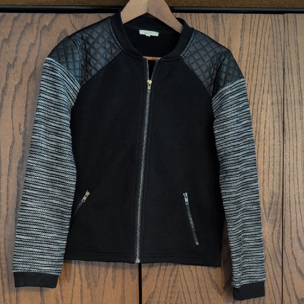 Mystree Black Ribbed Knit Sweater